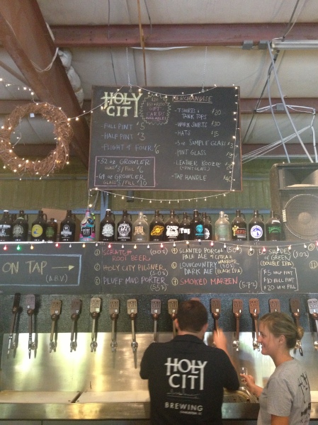 Beer list at Holy City